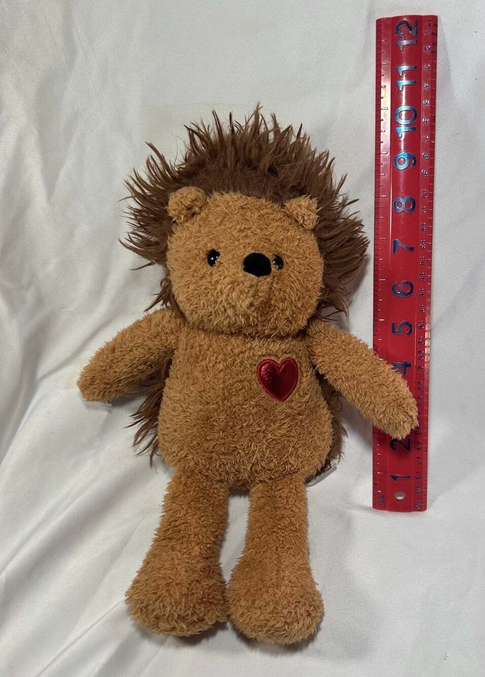 Walmart Hedgehog Brown plush with red heart on chest